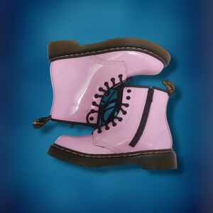 Dr. Martens Pale Pink Kids Lace-Up Boots Size 1